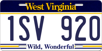 WV license plate 1SV920