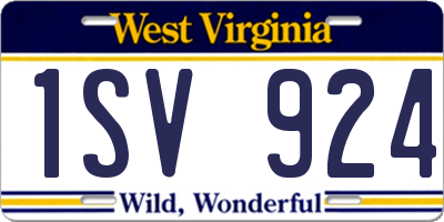 WV license plate 1SV924