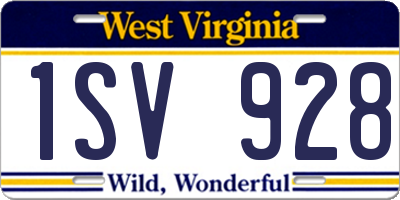 WV license plate 1SV928