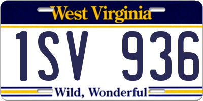 WV license plate 1SV936