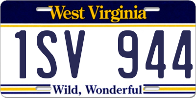 WV license plate 1SV944
