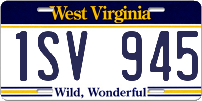WV license plate 1SV945