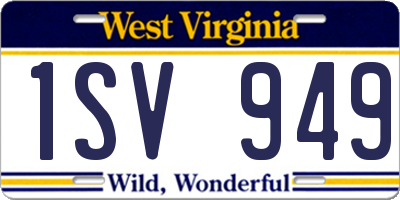 WV license plate 1SV949