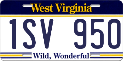 WV license plate 1SV950