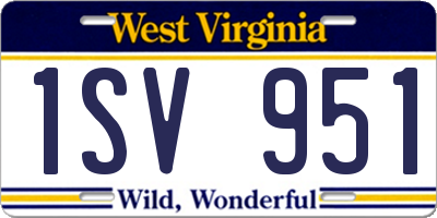 WV license plate 1SV951