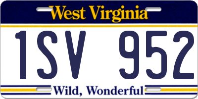 WV license plate 1SV952