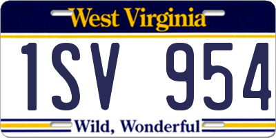WV license plate 1SV954