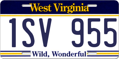 WV license plate 1SV955