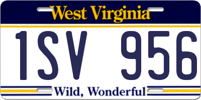 WV license plate 1SV956