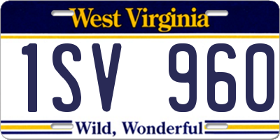 WV license plate 1SV960