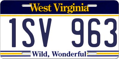 WV license plate 1SV963