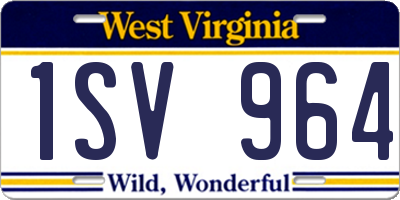 WV license plate 1SV964