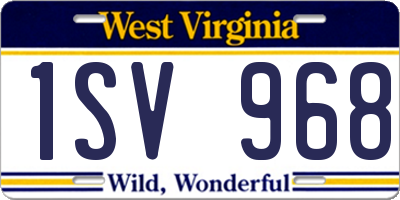 WV license plate 1SV968