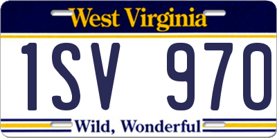 WV license plate 1SV970