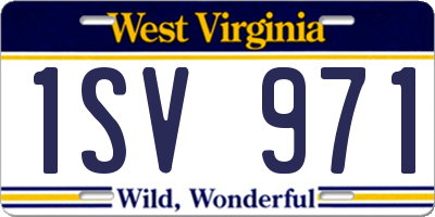 WV license plate 1SV971