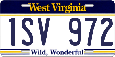 WV license plate 1SV972