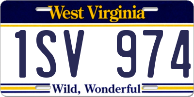 WV license plate 1SV974