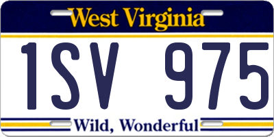 WV license plate 1SV975