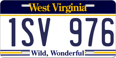 WV license plate 1SV976