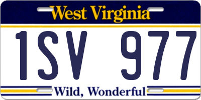 WV license plate 1SV977