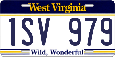 WV license plate 1SV979