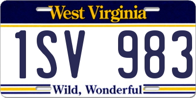 WV license plate 1SV983