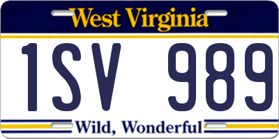 WV license plate 1SV989