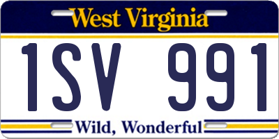 WV license plate 1SV991