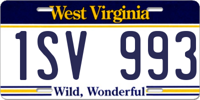 WV license plate 1SV993
