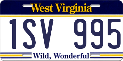 WV license plate 1SV995