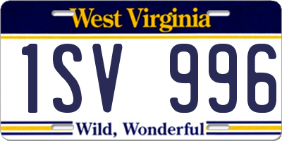 WV license plate 1SV996