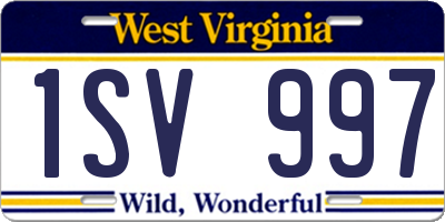WV license plate 1SV997