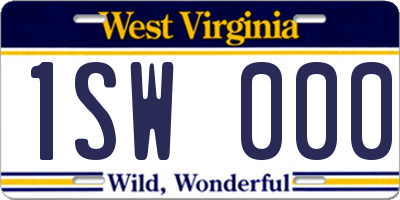 WV license plate 1SW000