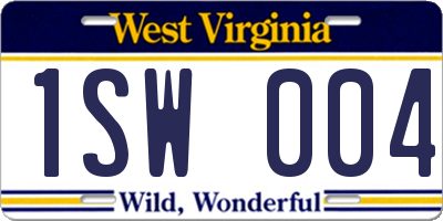 WV license plate 1SW004