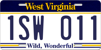 WV license plate 1SW011