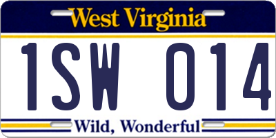 WV license plate 1SW014