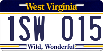 WV license plate 1SW015