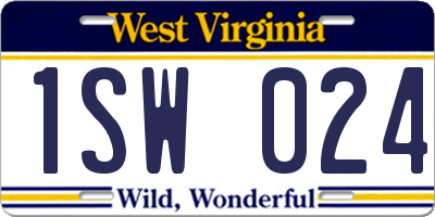 WV license plate 1SW024