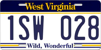 WV license plate 1SW028