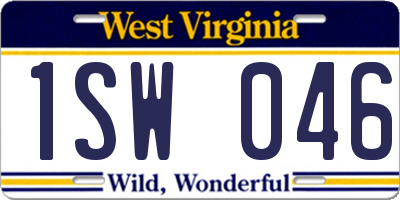 WV license plate 1SW046