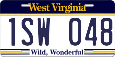 WV license plate 1SW048