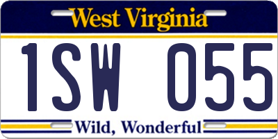 WV license plate 1SW055