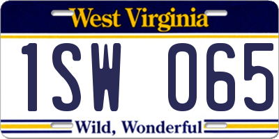 WV license plate 1SW065