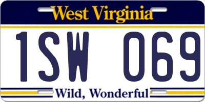 WV license plate 1SW069