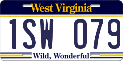 WV license plate 1SW079