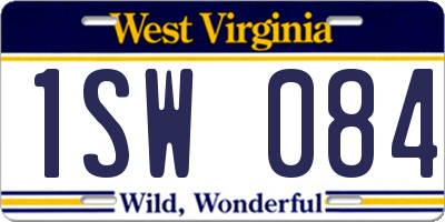 WV license plate 1SW084