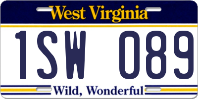WV license plate 1SW089