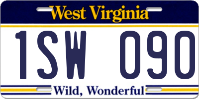 WV license plate 1SW090