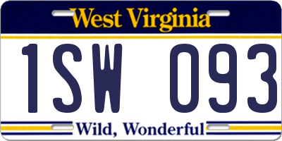 WV license plate 1SW093
