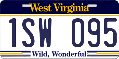 WV license plate 1SW095